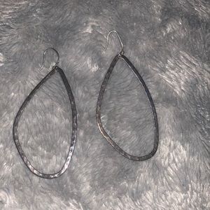 Silpada Hammered Silver Hoop Earrings